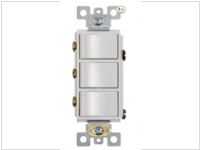 Broan Triple Rocker Bath Fan/Light/Heater Switch- White